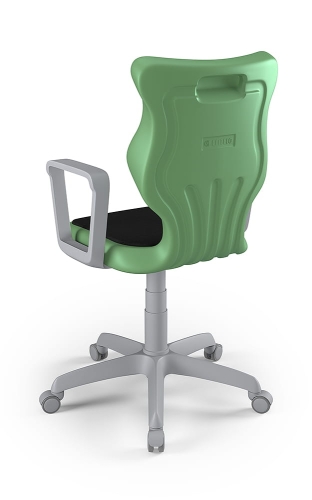 Twist Soft szary siedzisko pastelowe zielone rozmiar 6 WK+P - stopki - Krzesło szkolne/studenckie Twist Soft pastelowe zielone rozmiar 6 - podłokietniki