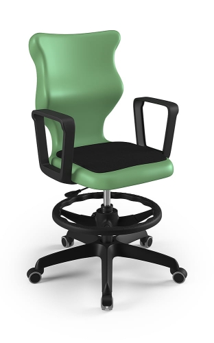 Twist Soft szary siedzisko pastelowe zielone rozmiar 6 WK+P - stopki - Krzesło szkolne/studenckie Twist Soft pastelowe zielone rozmiar 6 - podłokietniki