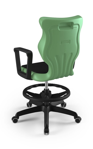 Twist Soft szary siedzisko pastelowe zielone rozmiar 6 WK+P - stopki - Krzesło szkolne/studenckie Twist Soft pastelowe zielone rozmiar 6 - podłokietniki