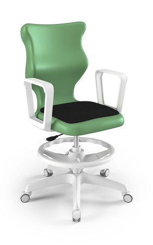 Twist Soft szary siedzisko pastelowe zielone rozmiar 6 WK+P - stopki - Krzesło szkolne/studenckie Twist Soft pastelowe zielone rozmiar 6 - podłokietniki