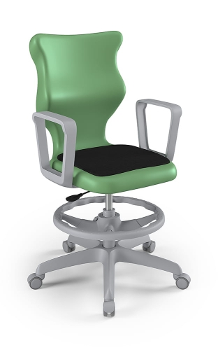 Twist Soft szary siedzisko pastelowe zielone rozmiar 6 WK+P - stopki - Krzesło szkolne/studenckie Twist Soft pastelowe zielone rozmiar 6 - podłokietniki