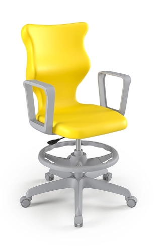 Twist szary siedzisko żółte rozmiar 6 WK+P - stopki - Krzesło_szkolne_Twist_z_podlokietnikiem_WK+P_Rozmiar_6_Gray_RAL1018_perspektywa.jpg