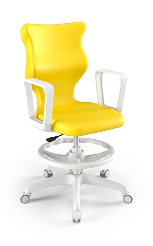 Twist szary siedzisko żółte rozmiar 6 WK+P - stopki - Krzesło_szkolne_Twist_z_podlokietnikiem_WK+P_Rozmiar_6_White_RAL1018_perspektywa.jpg