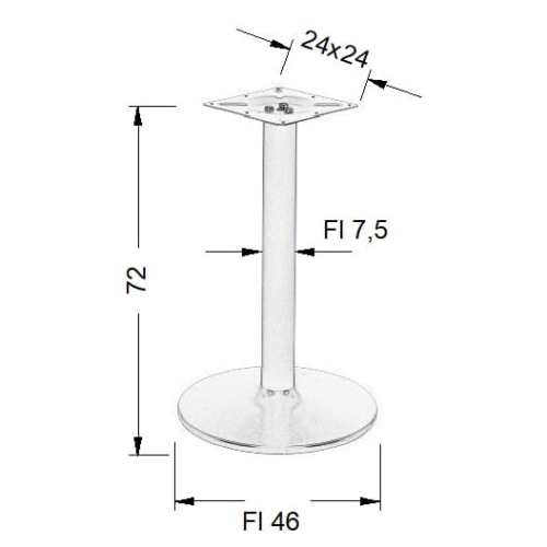 Podstawa stolika NY-B005, chromowana,śr. podstawy fi 46 cm, wysokość 73 cm, (stelaż stolika, stołu) - Podstawa stolika NY-B005, chromowana,śr. podstawy fi 46 cm (stelaż stolika, stołu)