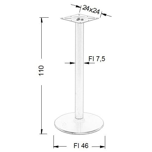 Podstawa stolika NY-B005, wysokość 110 cm (hoker), chromowana - 4bfe736e9a95e301b3a102276ae93dd2
