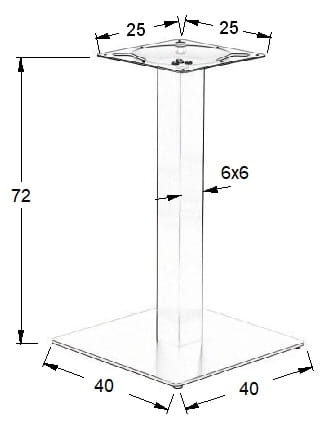 Podstawa stolika SH-5002-1/60/B, 40x40 cm (stelaż stolika), wysokość 73 cm, kolor czarny - 37b8484343885b1274313f0c3298e19d