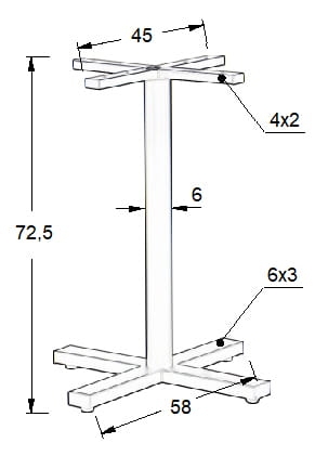 Podstawa stolika SH-3046-1/B, 58x58 cm (stelaż stolika), wysokość 73 cm, kolor czarny - 978e1557c032ae7c45f4d61f03d6bbb8