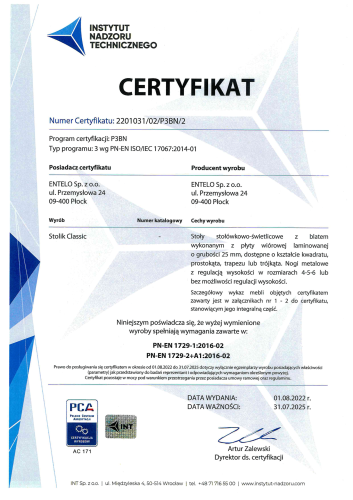 Stół CLASSIC Prostokąt 1200x750 stelaż biały/blat dąb rozmiar 5 - 9d4db8ee6352adc29c3011764c982d59