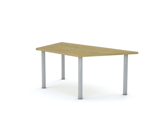 Stół CLASSIC Trapez 1400x750x800 stelaż biały/blat dąb rozmiar 5