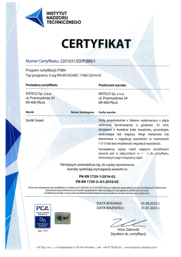 Stół SMART Prostokąt 1200x700 stelaż biały/blat szary rozmiar 0 - 15c85b1328a2137c65398699b467e087