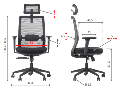 Krzesło obrotowe CUTLER czarny - dimensions.png