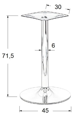 Podstawa stolika chromowana SH-4005, wysokość 73 cm, (stelaż stolika) - f38618ee7f8bc25ab3cf8272896778bd