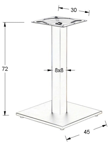 Podstawa stolika SH-2011-2/A, 45x45 cm, (stelaż stolika), wysokość 72cm, kolor aluminium - a3e0756b282edfcf6a00dffc87f593ba