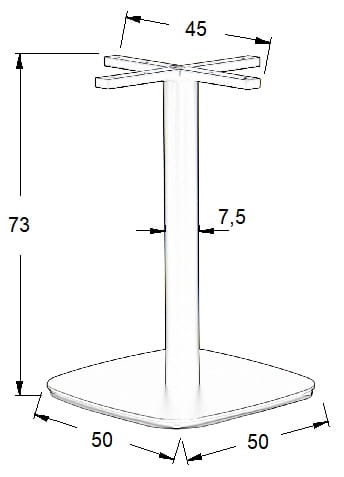 Podstawa stolika SH-3050-3/B, 50x50 cm (stelaż stolika), wysokość 73 cm, kolor czarny - f2fce3a7b0bc8669bc22bcf2e2ee4541