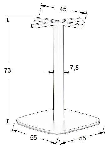 Podstawa stolika SH-3050-4/B, 55x55 cm (stelaż stolika), wysokość 73 cm, kolor czarny - 85e4fcd6b2dcd4005a112182f7e01fe2