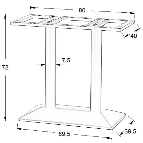 Podstawa stolika podwójna SH-4001-2/B (stelaż stolika), wysokość 73 cm, kolor czarny - c70832046e6d81b6fe0cc2febad3c0ec