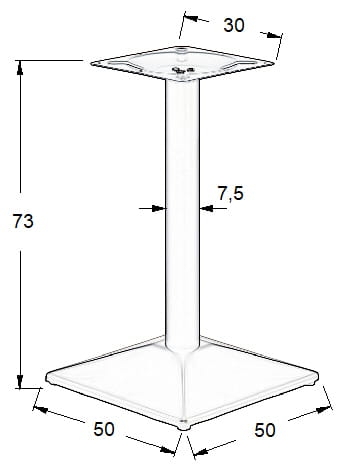 Podstawa stolika SH-4002-8/B, 50x50 cm (stelaż stolika), wysokość 73 cm, kolor czarny - a6c4ce5986443357509a4564a68dddb6
