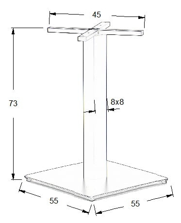 Podstawa stolika SH-5002-7/B, 55x55 cm (stelaż stolika), wysokość 73 cm, kolor czarny - 786b550c61d427e92f191435813683de