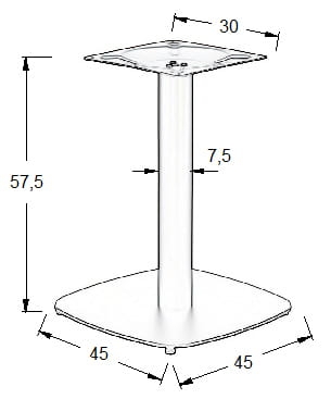 Podstawa stolika SH-3050-2/L/B, 45x45 cm, wysokość 57,5 cm (stelaż stolika), kolor czarny - 20249614879d7762777cdc7e98cd0a68