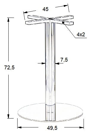 Podstawa stolika SH-3001-6/P, fi 49,5 cm, stal nierdzewna polerowana (stelaż stolika) - 5c0d43489d204d6bb144f0b90b7e3491
