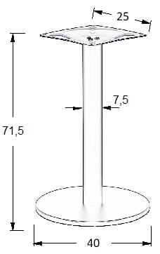 Podstawa stolika SH-2010-1/B, fi 40 cm (stelaż stolika), wysokość 73 cm, kolor czarny - e7560029d6ecc2a0a192a0c294d45395