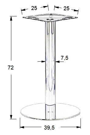 Podstawa stolika SH-3001-1/S, fi 39,5 cm, stal nierdzewna szczotkowana (stelaż stolika) - df7e4c5f78d53e00ef6a9c2eb874733e