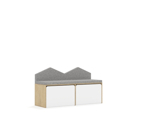 Skrzynia Blox Base 140 1P z siedziskiem tapicerowanym 1412x466x480 korpus dąb/skrzynia biała - e0d418ef4edec6a8a46e8f36aa3e8de2