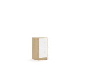 Regał Blox Base 40 2P 2F1 363x466x813 korpus dąb/2x front biały