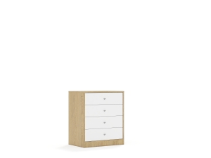 Szafa Blox Base 70 2P 4S 706x466x813 korpus dąb/4x szuflada biała