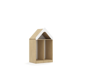 Regał na pojemniki Blox Base 70 2PG z daszkiem 706x466x1223 korpus dąb