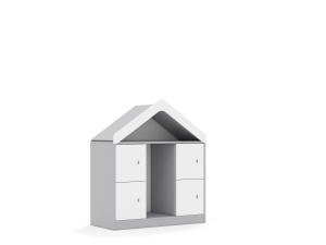 Regał na pojemniki BLOX Base 110 2PG 4F1 z daszkiem 1049x466x1223
