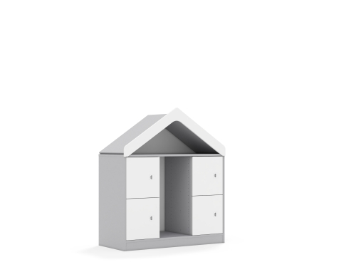 Regał na pojemniki BLOX Base 110 2PG 4F1 z daszkiem 1049x466x1223