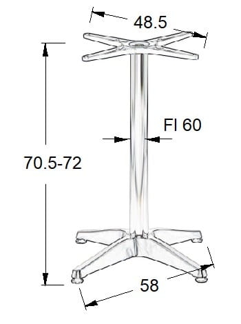 Aluminiowa podstawa stolika SH-7003-1/A, wysokość 73cm, (stelaż stolika) - 40e55dabb222667b913cc2fc4c0be7cc