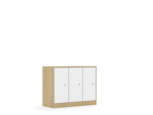 Szafa Blox Base 110 2PP 3F2 1049x466x813 korpus dąb/3x front biały - ab511d13c9734eb150ba4b5400613835
