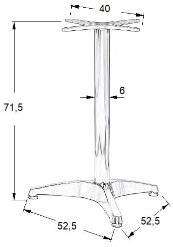 Aluminiowa podstawa stolika SH-7002/A, wysokość 73cm, (stelaż stolika) - bf5c58c41bbe363c3a3ea26f29416f9c