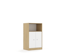 Regał Blox Base 70 3P 2F2 706x466x1165 korpus dąb/2x front biały