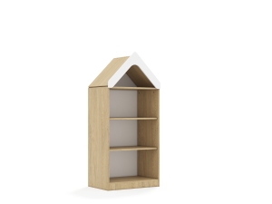 Regał Blox Base 70 3P z daszkiem 706x466x1575 korpus dąb