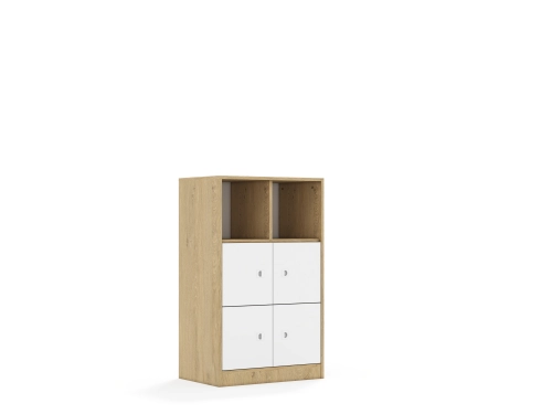 Regał Blox Base 70 3PP 4F1 706x466x1165 korpus dąb/4x front biały - adc9e21a11642c76f4acf0b0d94be353