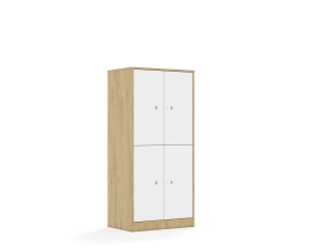 Szafa Blox Base 70 4P 4F2 706x466x1517 korpus dąb/4x front biały