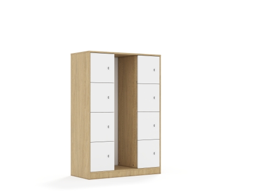Regał na pojemniki Blox Base 110 4PG 8F1 1049x466x1517 korpus dąb/8x front biały - cb7595e510394db0ee6a712413217b4d