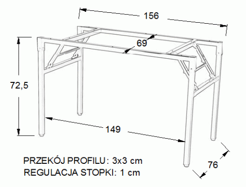 Stelaż składany stołu, 156x76 cm kolor czarny - cc65bbe11d1df92d8540c72b9445137d