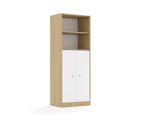 Szafa Blox Base 70 5P 2F3 706x466x1869 korpus dąb/2x front biały - e094e2ada993c7ee535ab08b4d4d6146