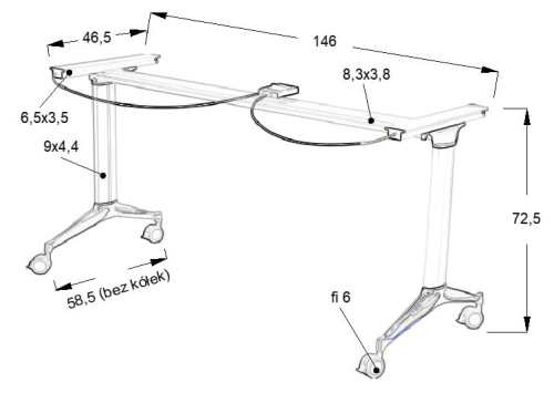 Stelaż składany - uchylny aluminiowy NY-A105 - ef9fd3b044a2051f4fd44c513886ee43