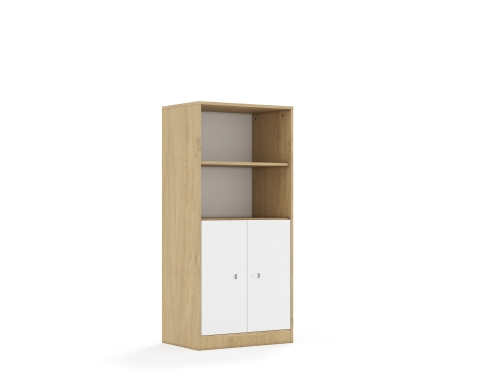 Regał Blox Base 70 4P 2F2 706x466x1517 korpus dąb/2x front biały - 83cfb59077bed87f57f72d06963d5873