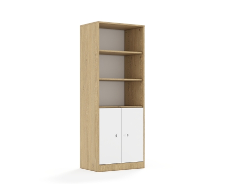 Regał Blox Base 70 5P 2F2 706x466x1869 korpus dąb/2x front biały - 043cc495735cd246a9bdd94cd73c6c26