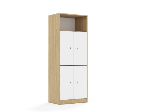 Regał Blox Base 70 5P 4F2 706x466x1869 korpus dąb/4x front biały - c4c6d8d04387d473b632ac7cbf30ffaf
