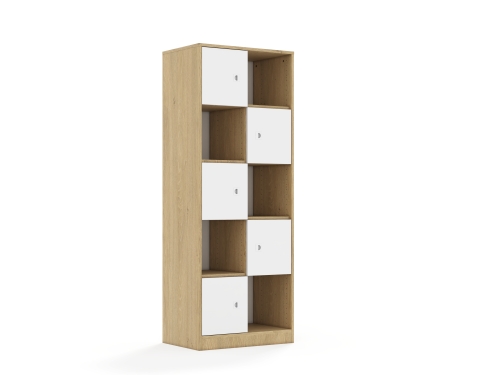 Regał Blox Base 70 5PP 5F1 706x466x1869 korpus dąb/5x front biały - 54fbb81be786de47fc795642cc49f5d9