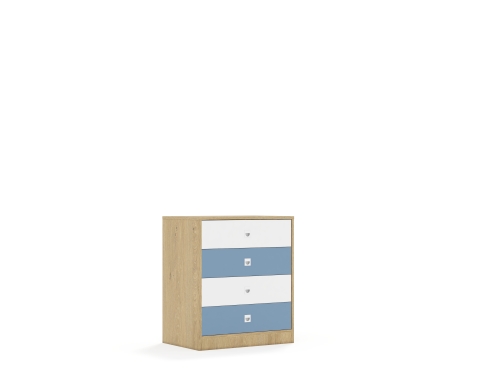 Szafa Blox Colours 70 2P 4S 706x466x813 korpus dąb/2x szuflada biała i 2x szuflada pastelowa niebieska - 2e76cf2c7ada218306a02bda0ab2f5a7