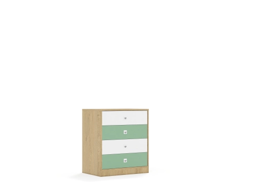 Szafa Blox Colours 70 2P 4S 706x466x813 korpus dąb/2x szuflada biała i 2x szuflada pastelowa zielona - 3c619b0dfa14296dd375f040e4ac1568
