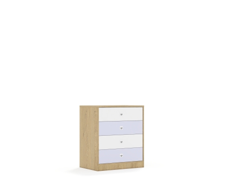 Szafa Blox Colours 70 2P 4S 706x466x813 korpus dąb/2x szuflada biała i 2x szuflada pastelowa fioletowa - 6e49a7b19672c2537dd3ffe03b6567b6